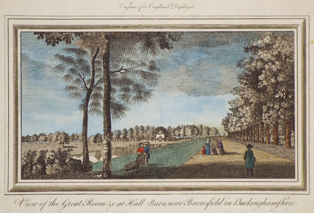 Print - View of the Great Room etc at Hall Barn near Beconsfield Bucks